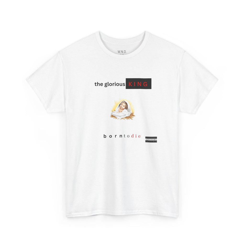 T‑Shirt — “the glorious KING” Retro Baby Portrait Graphic Tee
