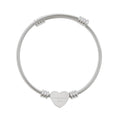 Engravable Heart Cuff Bracelet – Personalized Stainless Steel Cable Bangle