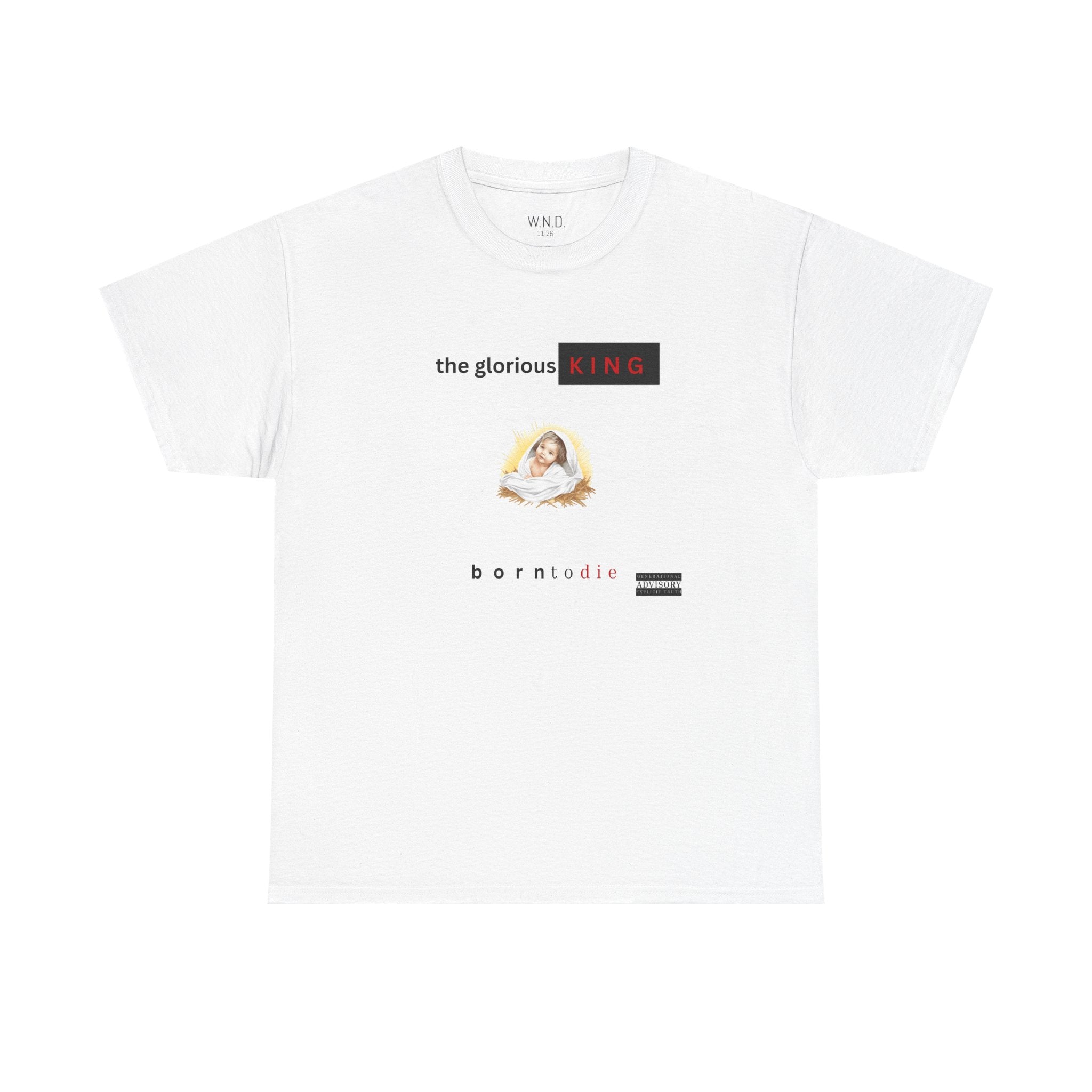 T‑Shirt — “the glorious KING” Retro Baby Portrait Graphic Tee